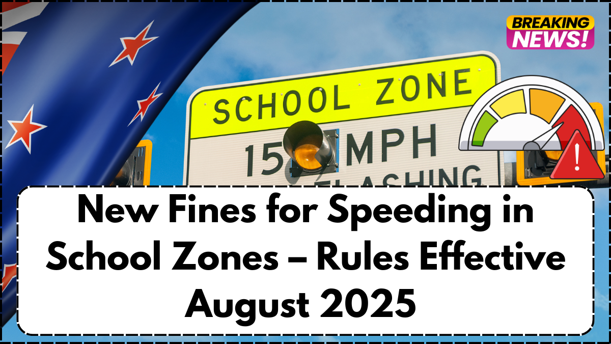 New Fines for Speeding in School Zones – Rules Effective August 2025 Across New Zealand