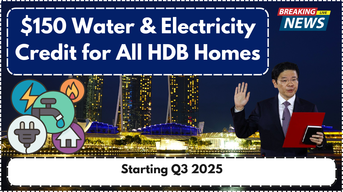 $150 Water & Electricity Credit for All HDB Homes – Starting Q3 2025